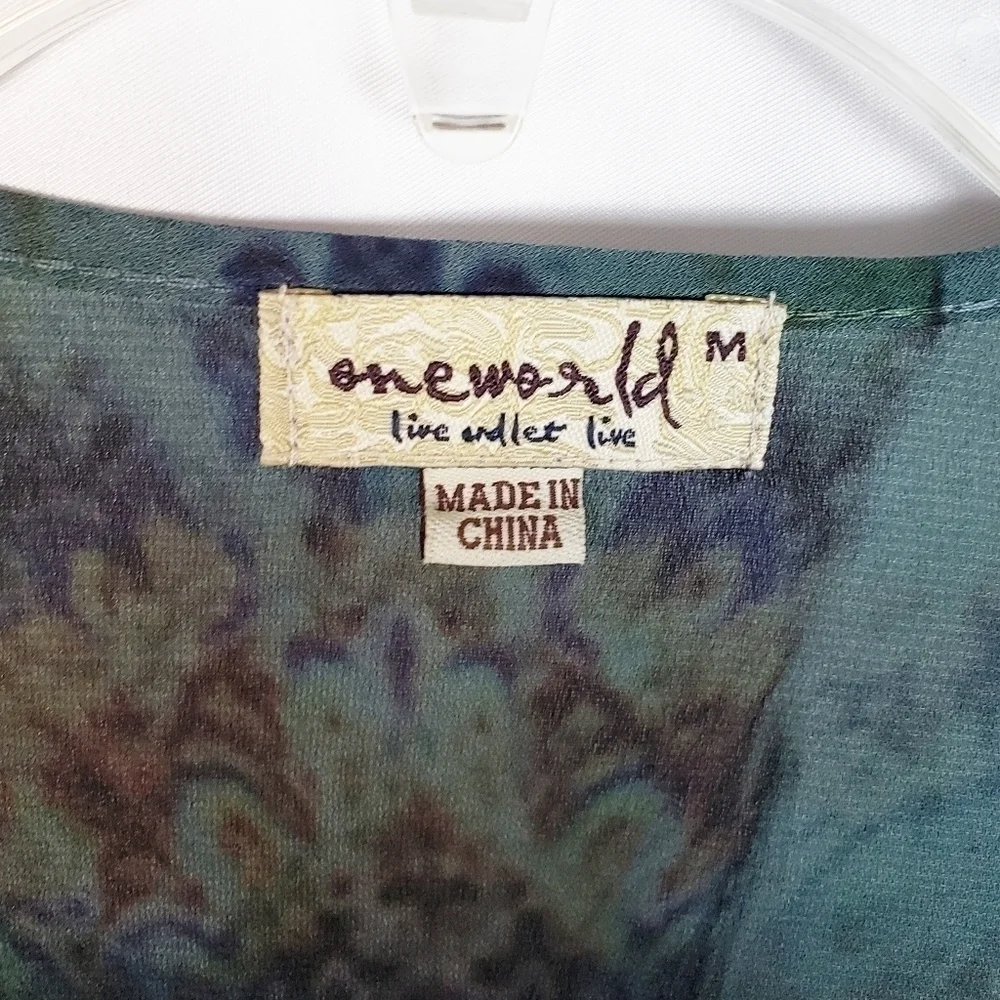 VTG ONE WORLD Live and Let Live Velvet Cardigan